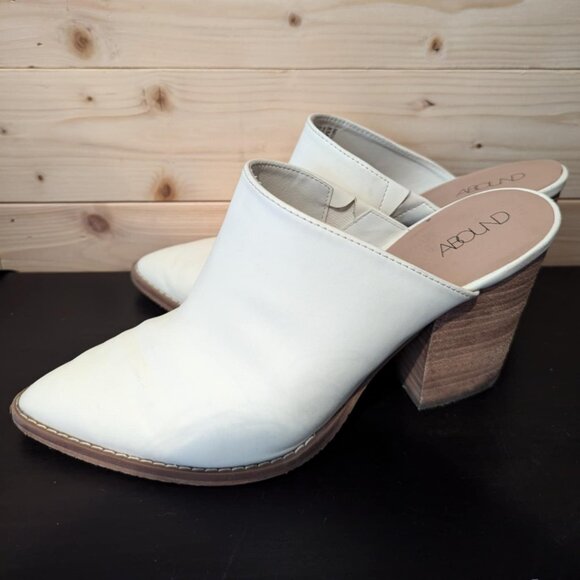 Abound Heels size 8M white upper 4" heel rubber soles multi use pointed toe - Picture 2 of 9